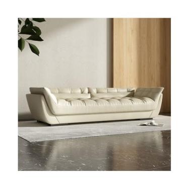 Imagem de Banco para entrada, quarto, cama, banco, sala de estar, cabeceira, banco longo, sofá-cama, sofá de couro de alta qualidade, banco de cama (off-white)