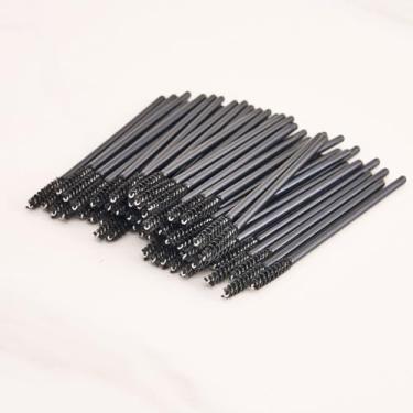 Imagem de 100 varinhas de rímel descartáveis, pincéis pretos para cílios