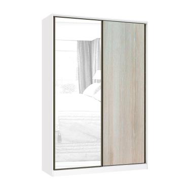 Imagem de Guarda Roupa 2 Portas De Correr 159cm Branco Com Crema