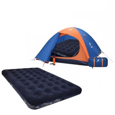 Imagem de NTK Kit Aventura Essential, Barraca de Camping Falcon 3/4 Pessoas com Saco de Dormir Viper, Azul e Laranja, para Camping, Trilhas e Lazer