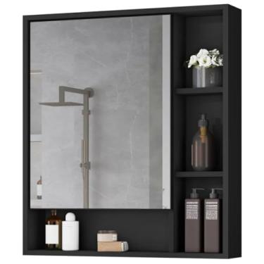 Imagem de Armário Banheiro com Espelheira Porta (Preto)