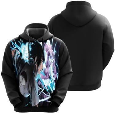 Imagem de Blusa De Moletom Naruto Shippuden Sasuke Anime Desenho Casaco - Exo, M