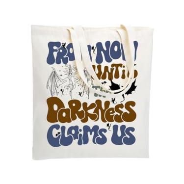 Imagem de WZJHCL Novel Merch Dragon Reader Tote Bag Court Tote Bag Shopping Bag Manon The Thirteen From Now Until The Darkness Claims Us, Bolsa Claims Us, Large