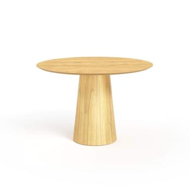 Imagem de Mesa De Jantar Redonda 120cm Scandi 6 Lugares Lamina Natural De Madeira Damasco