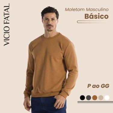 Imagem de Moletom Masculino Gola Careca Estampa Lisa-Masculino