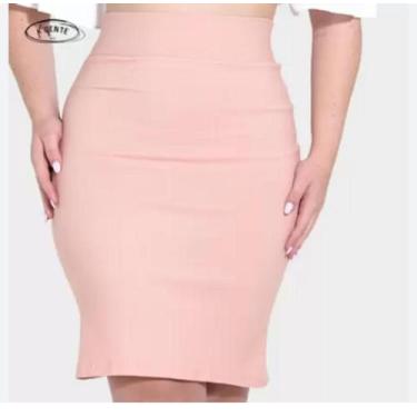 Imagem de Saia Social Feminina Plus Size - kgente, Rose, G3