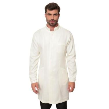 Imagem de Jaleco em Gabardine com Elastano Masculino Bilbao Off- White - gardeni