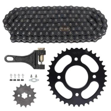 Imagem de 37 dentes 58 mm 420 roda dentada traseira 4 parafusos com frente 15T 17 mm para 50cc 70cc 90cc 110cc 125cc SSR CRF50 XR50 TTR50 Thumpstar Apollo Coolster Taotao Pit Dirt Bike