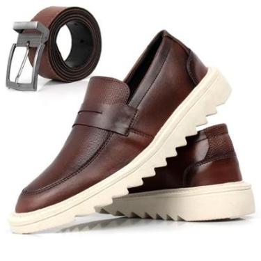 Imagem de Sapato Masculino Oxford Liso Casual Moderno Social Calce Facil Tratorado Com Cinto-Masculino