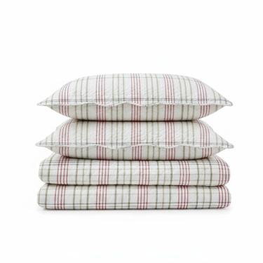 Imagem de Kit Cobre Leito Colcha Magnus Casal 3 Peças Dupla Face Estampado Geométrico - Rose - 100% Poliéster