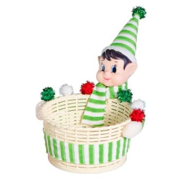 Imagem de Decorações Cestos de Doces Elfo Caixas Lanches Jarras Acessório Festivo com Design Fofo Decoração Vermelha e Verde Armazenamento Grande Capacidade Jarra Essencial para Festas Recipiente Compartilhar C