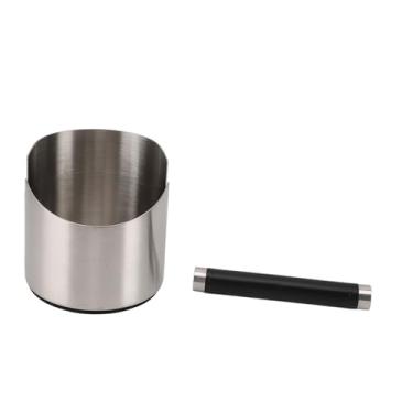 Imagem de Generic Caixa de Batida para café de 4,5 Polegadas, Fácil Limpeza, Resistente à Corrosão, Prática, Aço Inoxidável, Caixa de Batida para Grãos de café, Grande Capacidade Com Barra de Removível (Prata)