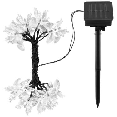 Imagem de LUMINFLY Cordão de luzes LED de borboleta movidas a energia solar, decoração externa 12M 100 luzes, à prova d'água IP65, brilho quente, operado por bateria
