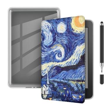 Imagem de Akacy Capa fina e leve, transparente e macia com estampa pintada para Kindle Paperwhite de 7 polegadas (Geração 2024), capa segura para despertar/dormir (1)