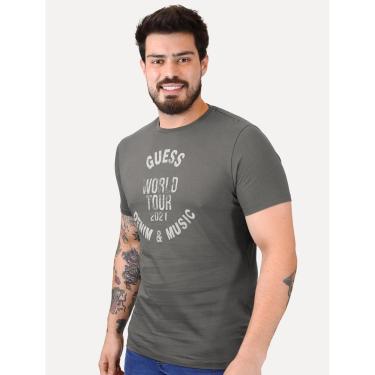 Imagem de Camiseta Guess Masculina World Tour 2021 Grafite-Masculino