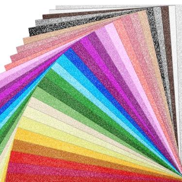 Imagem de 56 folhas de papelão com glitter de 28 cores, 12,7 x 17,8 cm, 250 gsm/41,7 kg, papel brilhante para artesanato, scrapbooking, confecção de cartões, projetos DIY