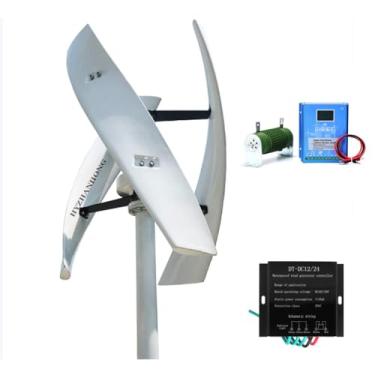 Imagem de 48v,HYZHANHONG Gerador de Turbina Eólica Vertical de Baixa Velocidade de Arranque, 12000W 12V 24V 48V com Controlador de Carga Híbrido Solar e Eólico MPPT e Inversor de Rede Trifásico