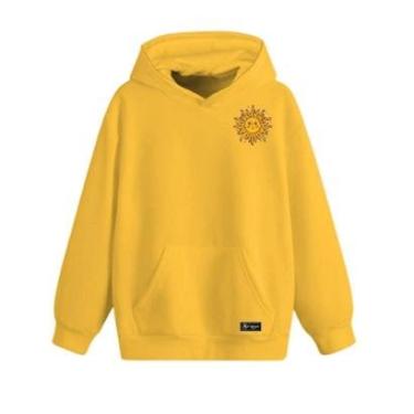 Imagem de Blusão Moletom Canguru Sol Infantil Personalizado com Capuz e Bolso-Unissex