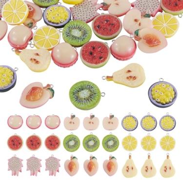 Imagem de Magibeads Pingentes de frutas de resina, pingentes de comida, lindos pingentes Kandi para artesanato, pulseiras faça você mesmo, brincos, suprimentos para fabricação de joias, Resina, Sem Pedra