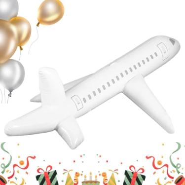 Imagem de Shakven Avião inflável, avião inflável - Balões infláveis ​​para aeronaves - Aviões infláveis ​​aeronaves infla brinquedos inflados para chá de aniversário, suprimentos de decoração de festa