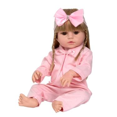 Imagem de Bebê Reborn Boneca Loira Roupa Pagão Toda Vinil Silicone