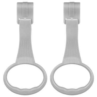 Imagem de SAFIGLE Anéis portáteis de puxar para bebês: anéis de puxar para cima para cercadinho cinza ferramentas assistentes de exercícios de caminhada para bebês - Ferramenta de treinamento em pé para bebês