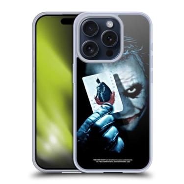 Imagem de Head Case Designs Capa de gel macia oficialmente licenciada com o cartão Coringa do Cavaleiro das Trevas compatível com Apple iPhone 15 Pro