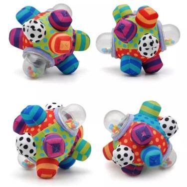 Imagem de Bola Chocalho Macio Minha Primeira Bola Brinquedo Sensorial Para Bebês