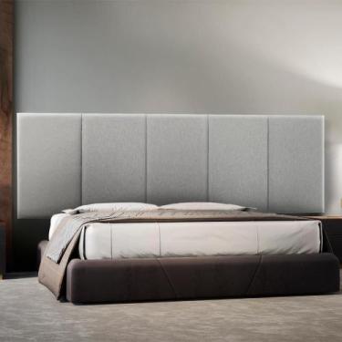 Imagem de Cabeceira Estofada Cama Queen Bege Mude