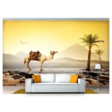 Imagem de Papel De Parede Animais Camelo Pirâmides 3D Anm182 - Você Decora