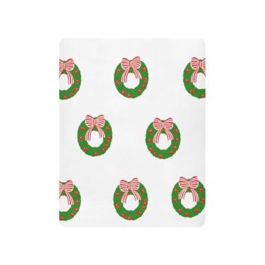 Imagem de Blueangle Jogo de lençol com elástico para berço – Conjunto de lençóis de guirlanda de Natal macio e respirável, serve para colchão de berço padrão (445)