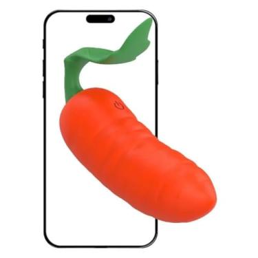 Imagem de Cenoura Vibrador Silicone 9 Vibrações Via Aplicativo Mini Vibrador Discreto Portátil 9578