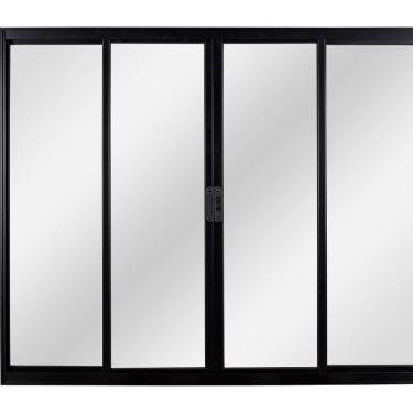 Imagem de Janela Correr 4 Folhas Central sem Grade Vidro Liso 100x100cm Ecosul Esquadrisul