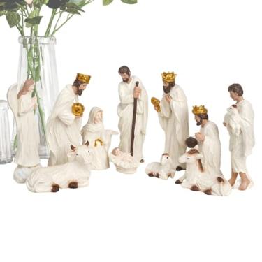 Imagem de Estatueta do Presépio - Decoração de Natal em Resina para Escrivaninha | Artesanato Escultural Do Presepio | Para Casa Escritorio Sala Quarto Grupos De Igreja Colecionadores Lareira Estante