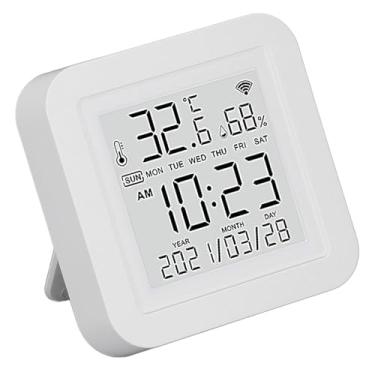 Imagem de Ymiko Monitor de Temperatura e Umidade Interna Sem Fio Com Higrômetro Digital de Alta Precisão para Controle de Clima Doméstico, Display LED, Sinal de 2,4 GHz