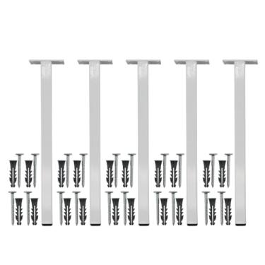 Imagem de Kit 5 Suportes Mão Francesa 30cm Grapa Para Pia De Parafusar Parede Granito Balcão Microondas Banheiro Lavanderia (Branca)