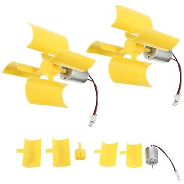 Imagem de Kit Com 1/2/4 Peças De Microturbina Eólica De Eixo Vertical Para Montagem Própria + Pás + LED De 5 Mm/LED RGB Piscante De 5 Mm/lâmpada LED E10(4PCS+5mm LED)