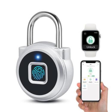 Imagem de Bloqueio de impressão digital Cadeado pequeno Bluetooth Dhiedas Gym