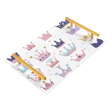 Imagem de Wassud Bandeja de banheiro Crown Bandejas de acrílico para perfume, alça de maquiagem, cômoda, quarto, cozinha, mesa, 30 x 20 cm