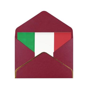 Imagem de SKKNT Cartões comemorativos impressos com bandeira da Itália para todas as ocasiões, convites de festa de aniversário de casamento, 12,7 x 15,2 cm