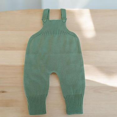 Imagem de Macacão Jardineira Tricô Baby Botões na Alça e Vira no Pé Anti Alérgic