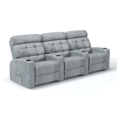 Imagem de  Sofá 3 Lugares Reclinável Manual Linha Cinema Em Bouclé