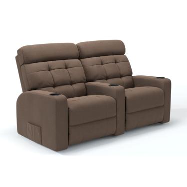 Imagem de Sofá 2 Lugares Reclinável Manual Linha Cinema Em Tecido Linho