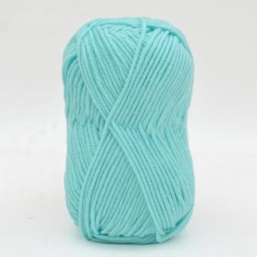 Imagem de Fio de algodão de leite de 4 camadas para crochê – fio de tricô macio para amigurumi, chinelos, cobertores e projetos de artesanato DIY (05 azul-petróleo)