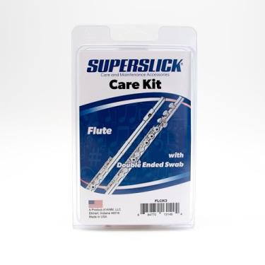 Imagem de Superslick Kit de cuidados com flauta com cotonete de extremidade dupla, pano polido, posicionador de polegar e ferramentas de limpeza — Kit de manutenção completo para flautas de estudantes e