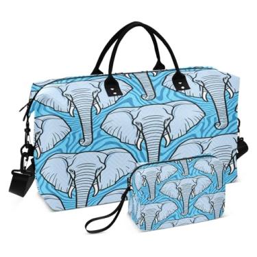 Imagem de CEBUGI Bolsa feminina acolchoada com elefante, grande, bolsa de viagem de fim de semana, bolsas hospitalares para trabalho de parto e parto