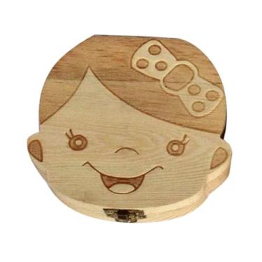 Imagem de Caixa Porta Dentes de Leite, Cabelos para Bebê - Madeira Tratada Natural Segura, Formato Cabeça Fofo Menina ou Menino | Ideal para Guardar Lembranças Especiais e Eternizar Momentos (Menina)