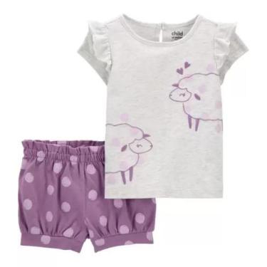 Imagem de Conjunto Carters Verão Infantil Menina Short Blusinha 2 anos, Roxo