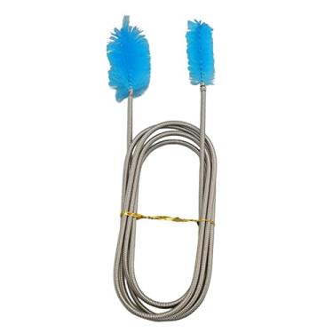 Imagem de aqxreight Escova de Mangueira de Filtro de Aquário Dobrável Flexível Escova de Limpeza de Tubos de Ponta Dupla para Tanques de Peixes Bombas Tubos Azul é e Náilon e Fácil Limpeza da Cabeça da é Tubo