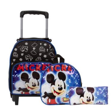 Imagem de Mochila Rodinha Infantil Mickey Mouse + Lancheira Creche - TOYS 2U